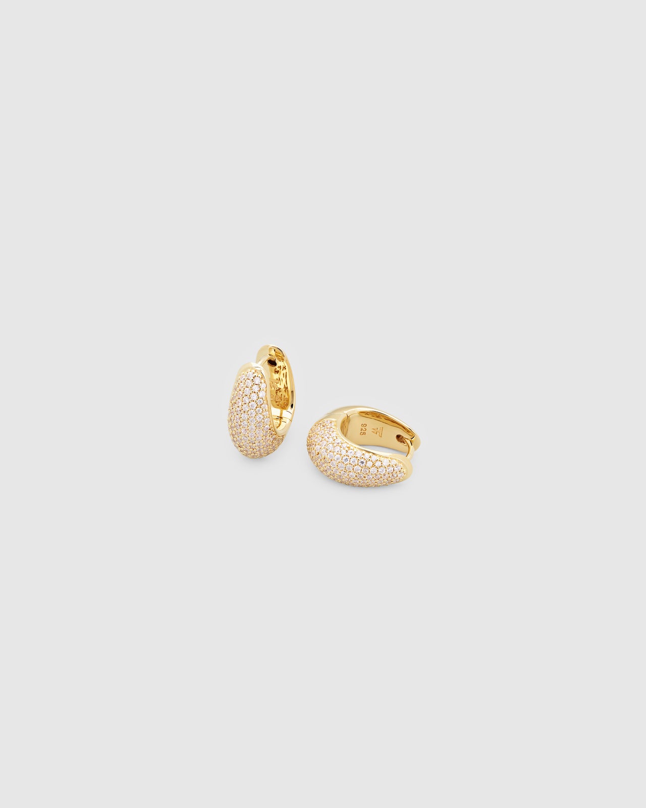 Ice Hoops Small Pave Gold