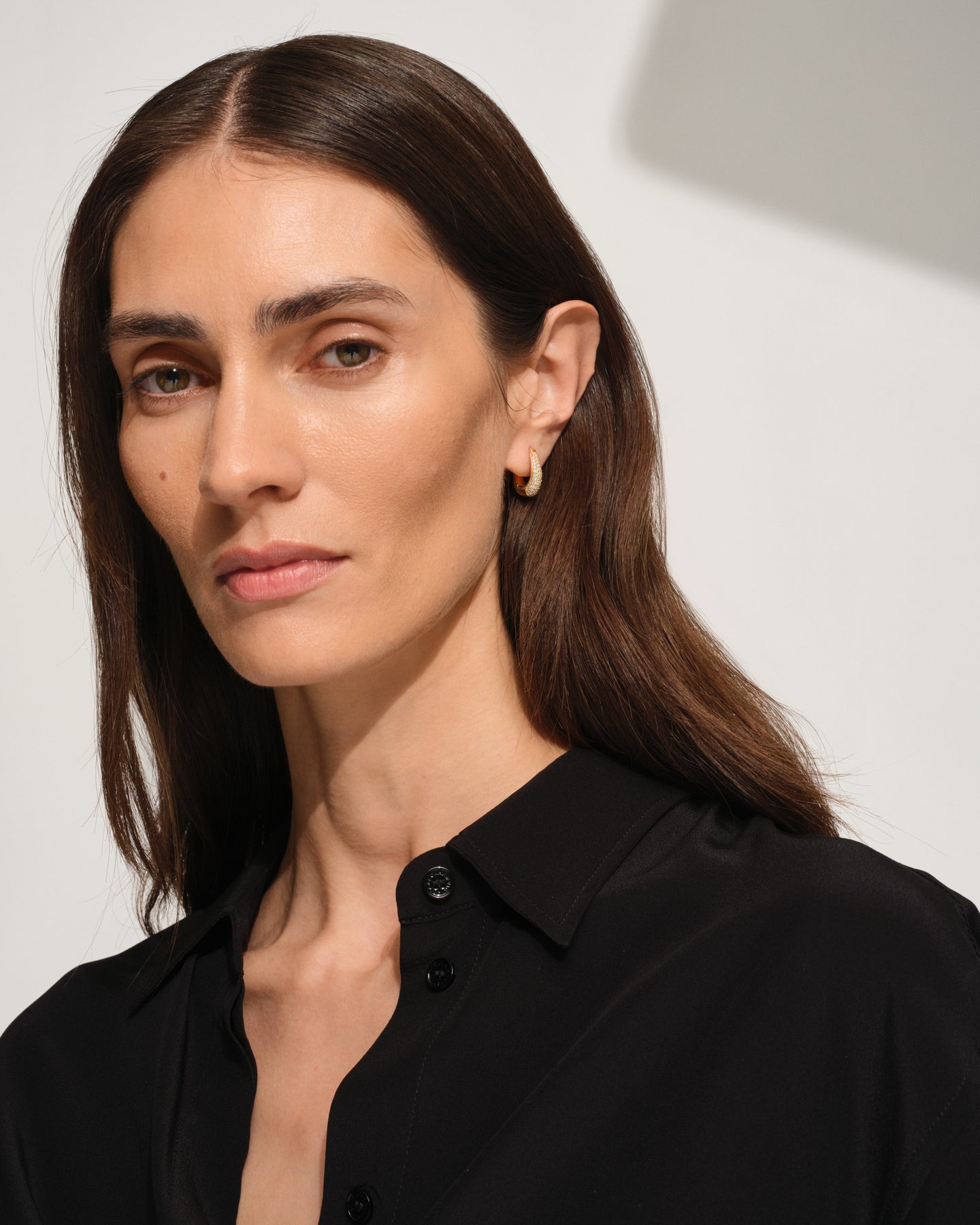 Liz Hoops Pave Gold