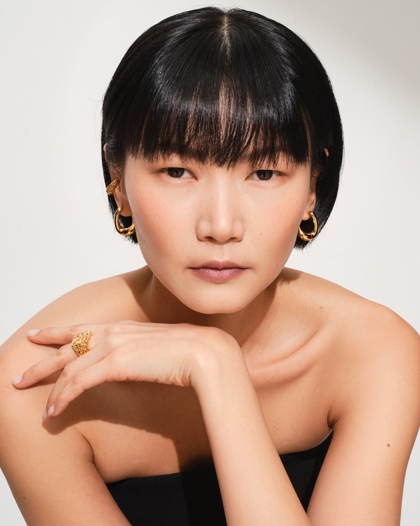 Mesh Ring Gold Brilliant