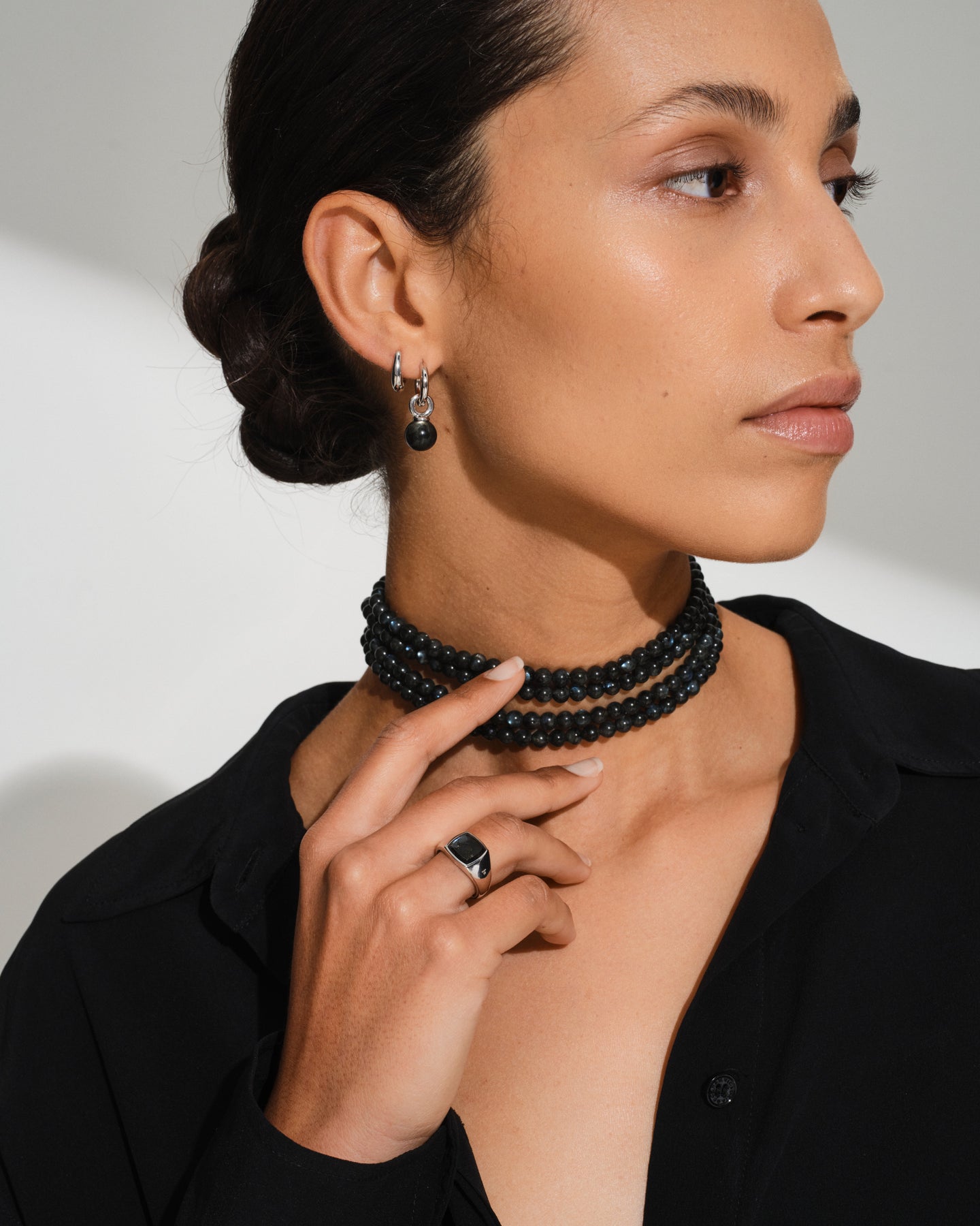 Kay Ring Black Larvikite