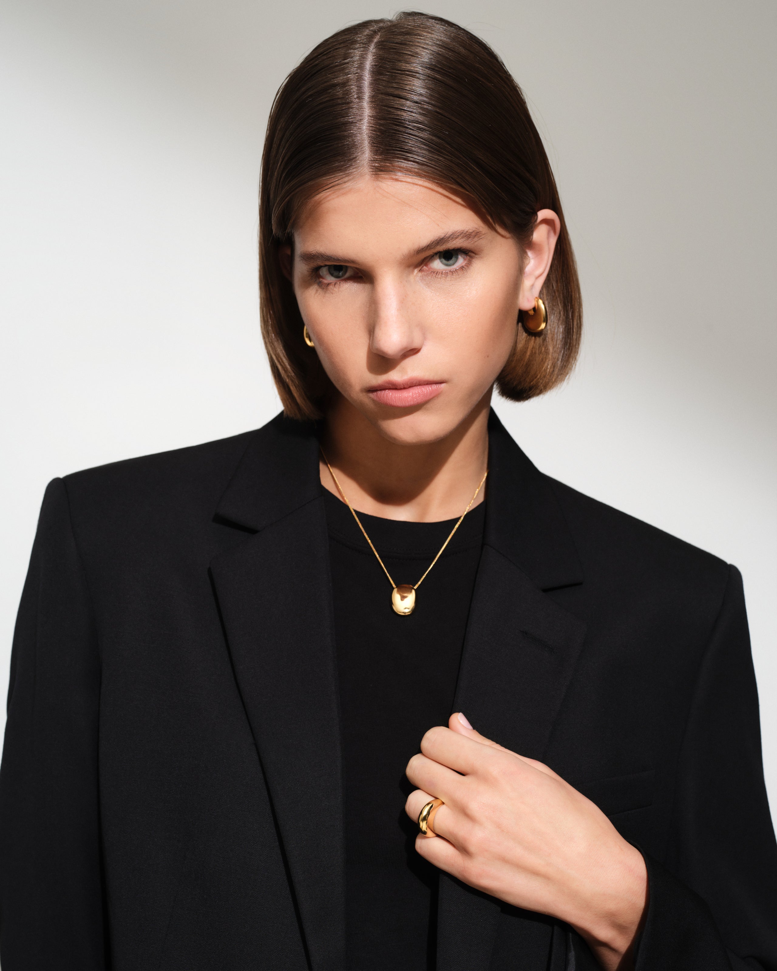 Pebble Hoops Medium Gold
