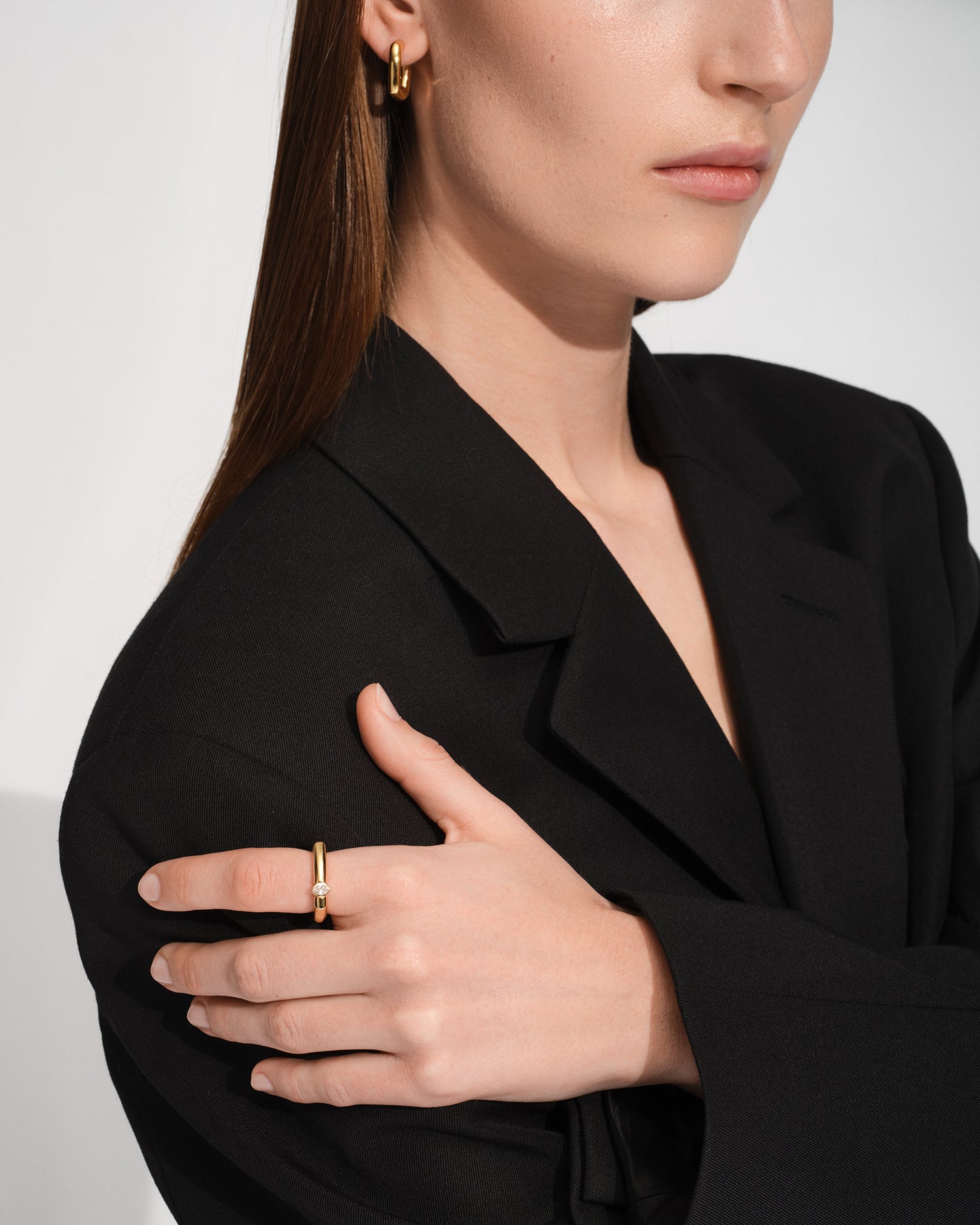 Frame Ring Slim Gold Marquise