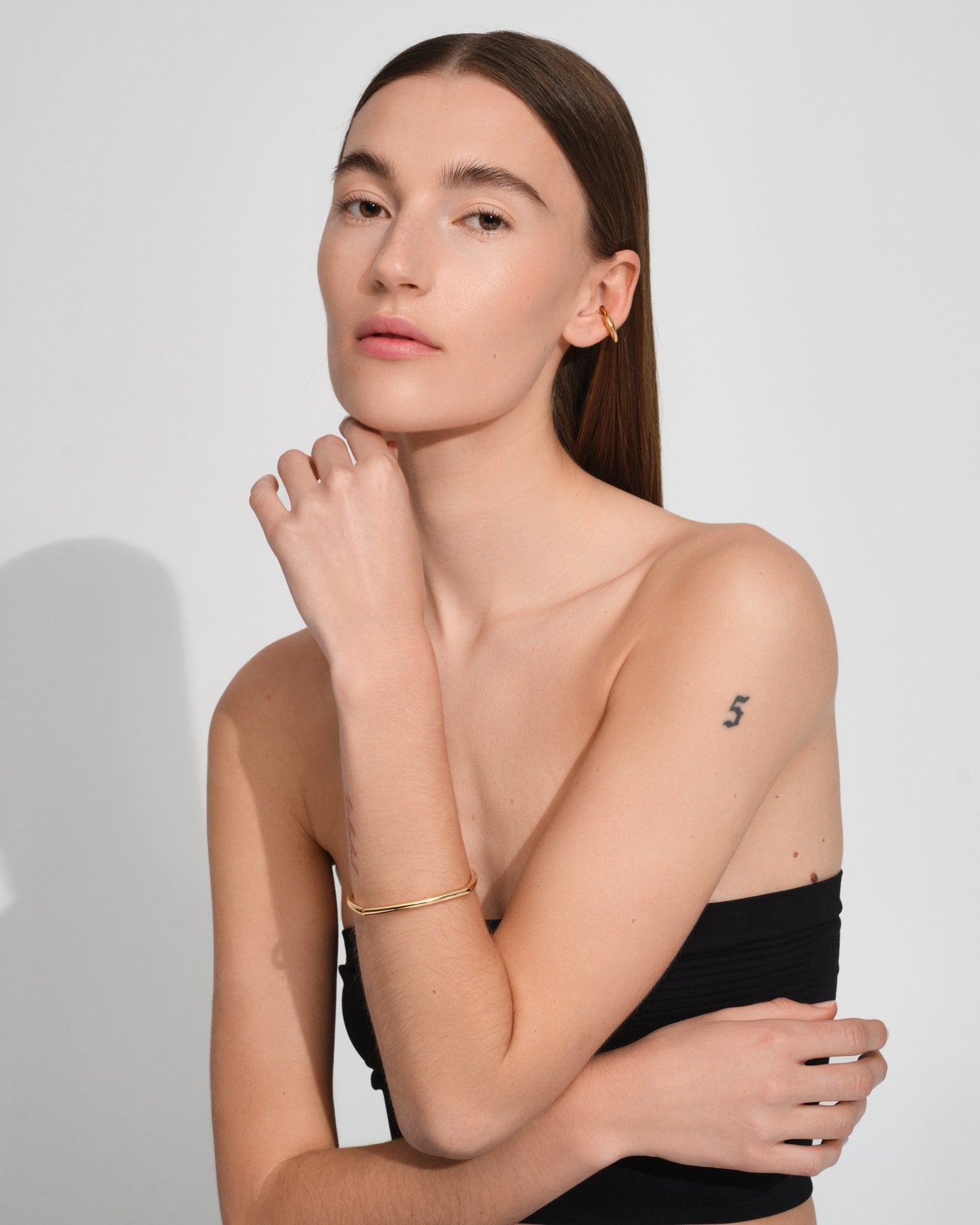 Frame Bangle Slim Gold