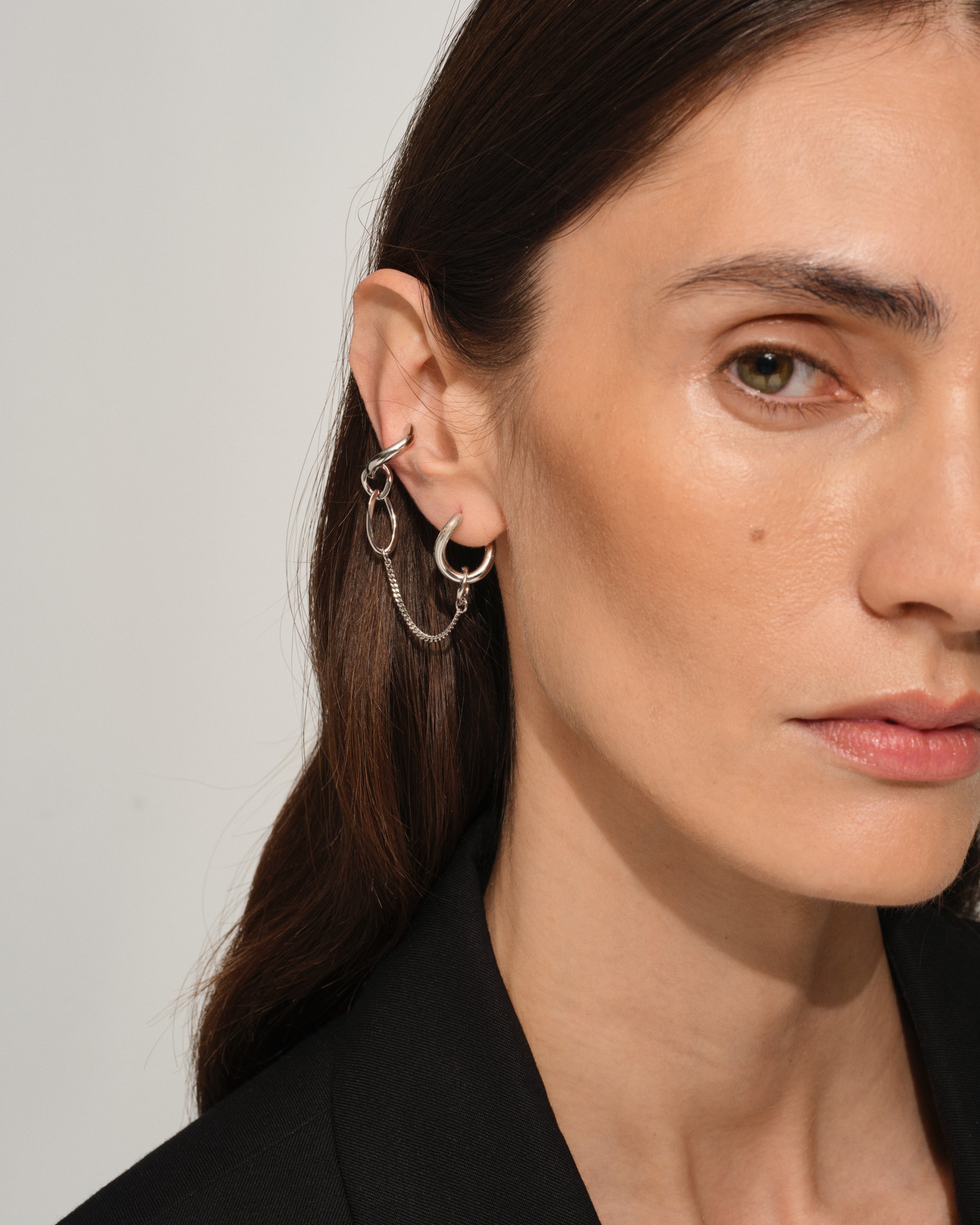 River Ear Cuff Chained Hoop