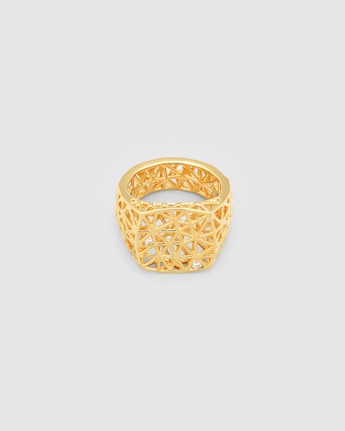 Mesh Ring Gold Brilliant