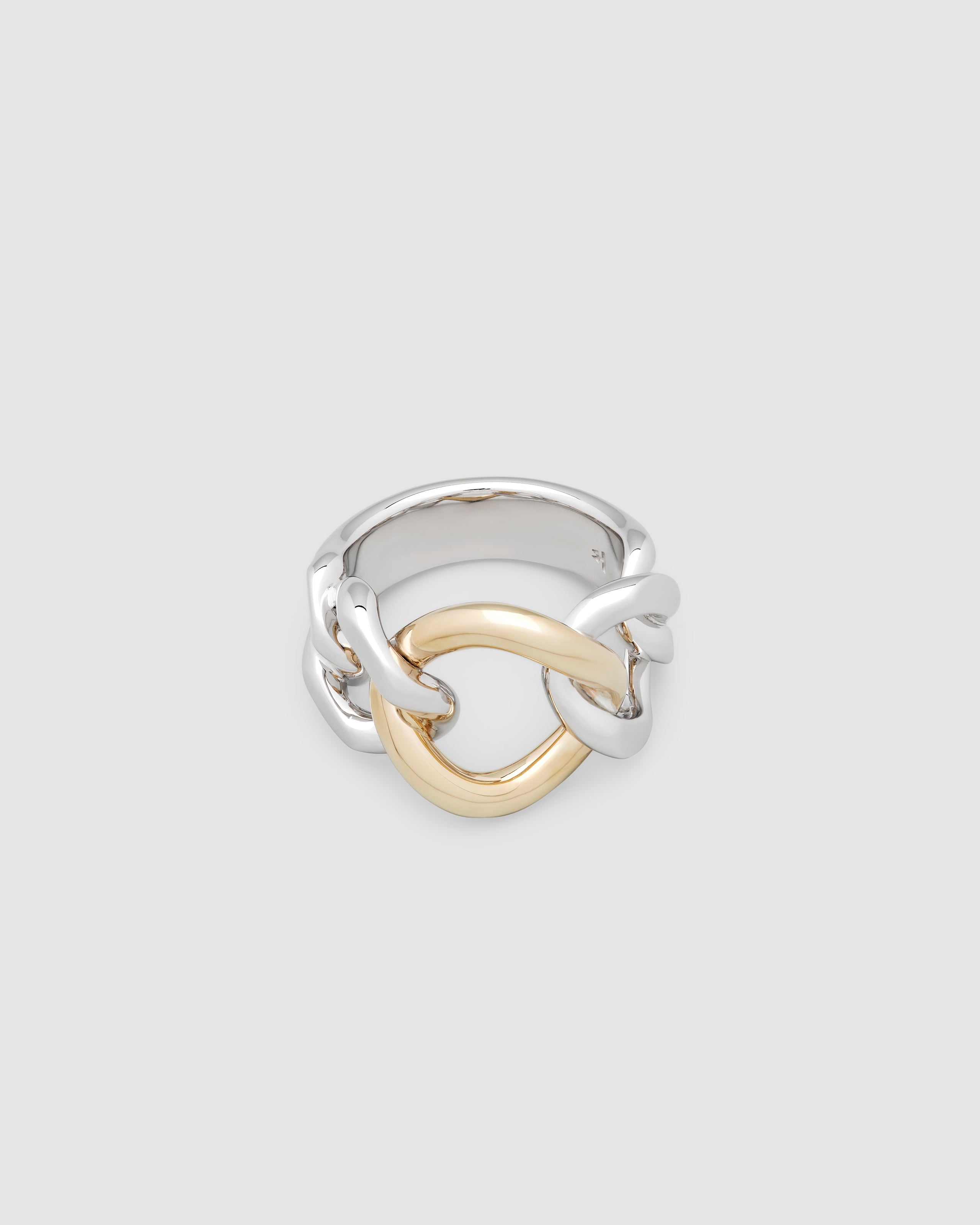 Tom Wood sterling silver ring with polished finish and 9k gold