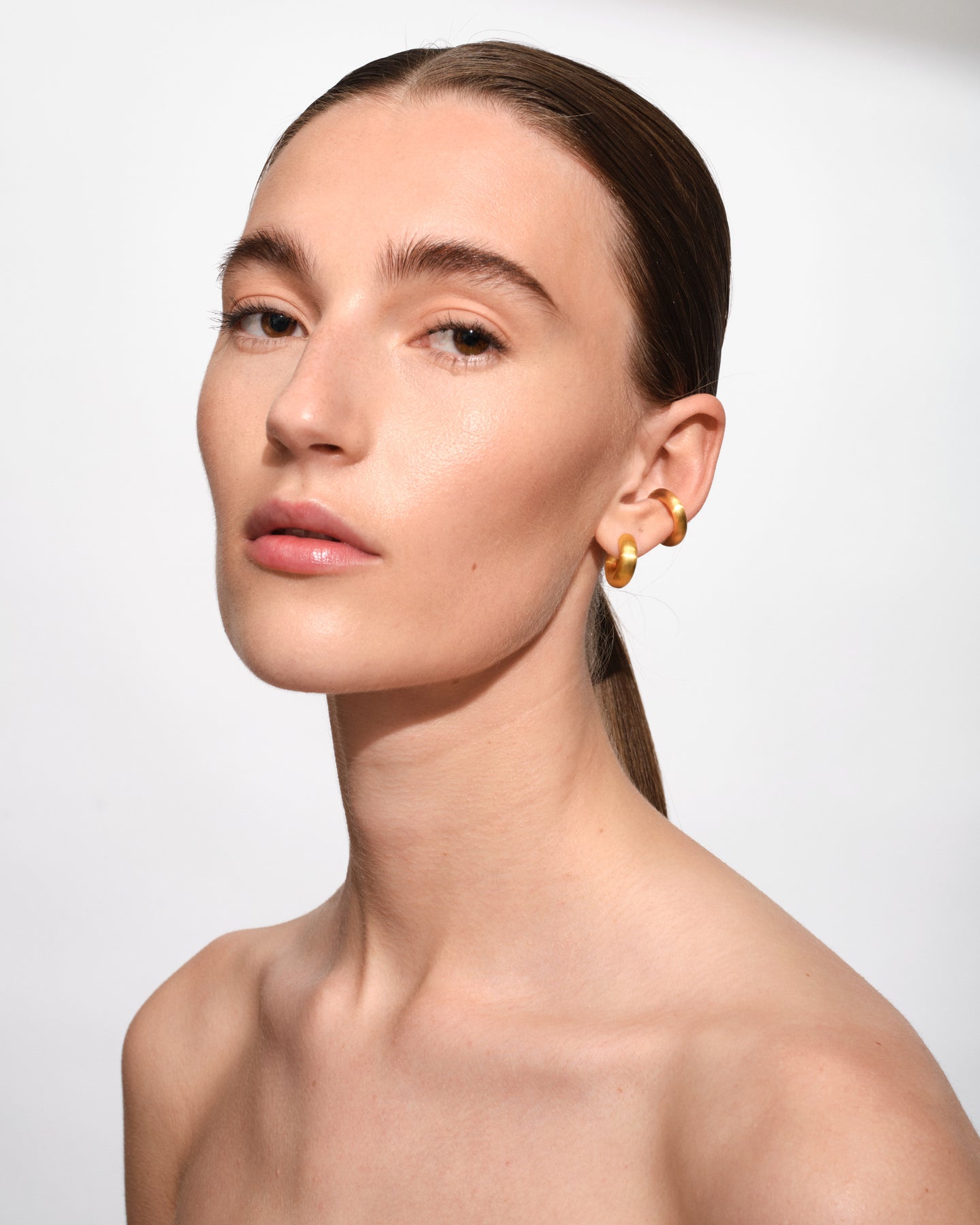 Chunky Ear Cuff Satin Gold