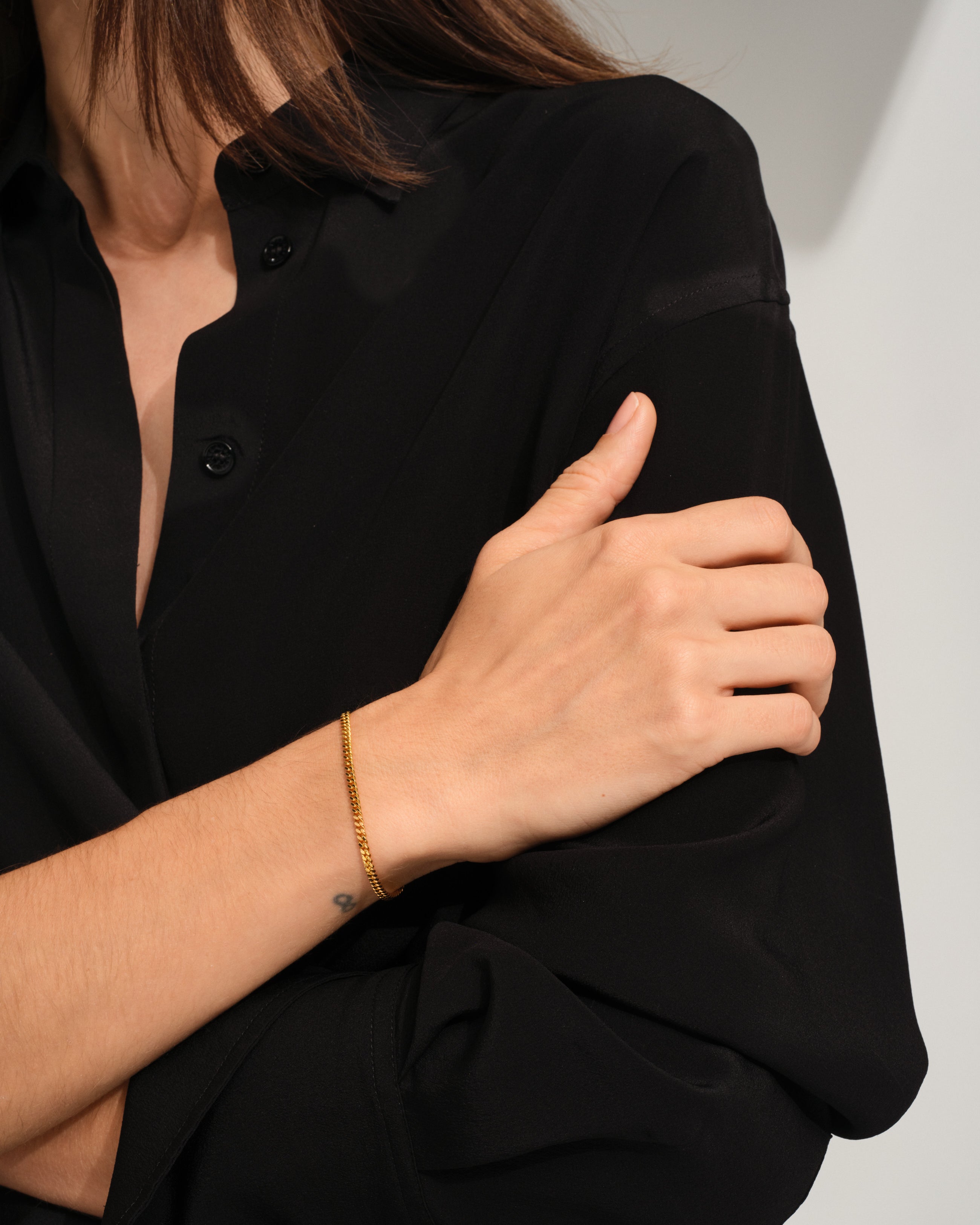 Curb Bracelet M Gold – Tom Wood
