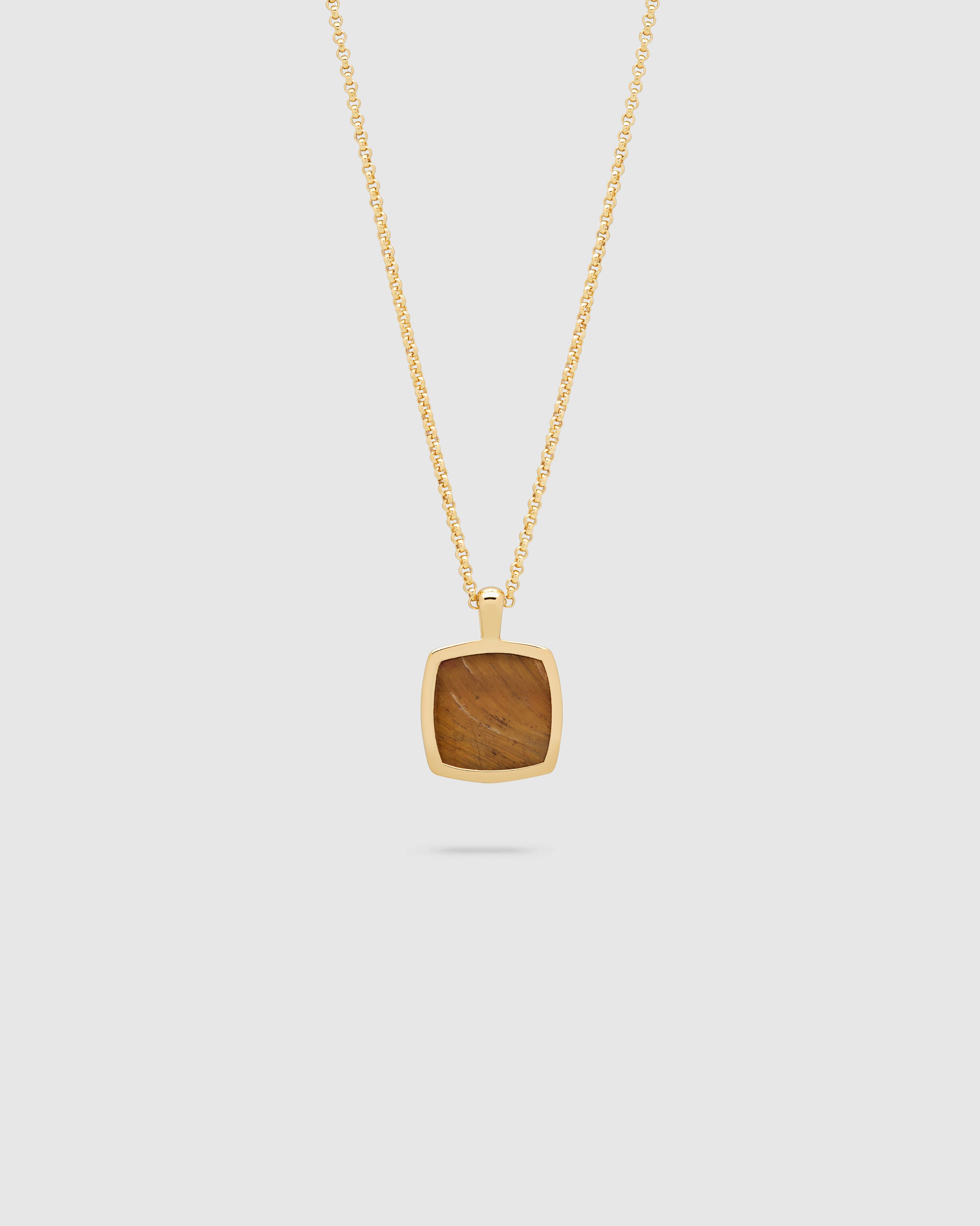 アクセサリー TOM WOOD Cushion Pendant Tiger Eye Gold Cushion Pendant Tiger Eye Gold – Tom Wood