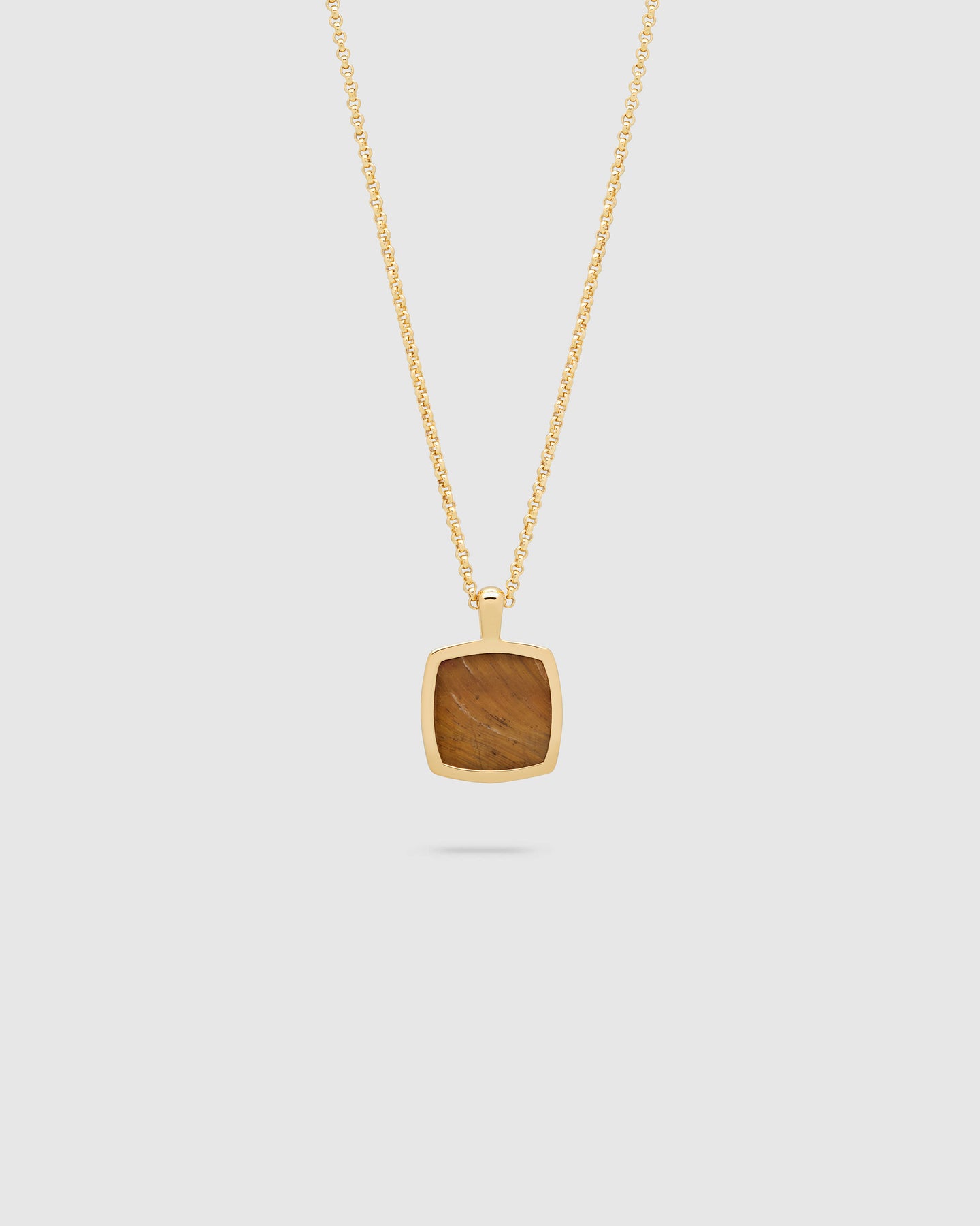 Cushion Pendant Tiger Eye Gold