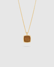 Cushion Pendant Tiger Eye Gold