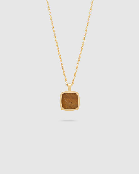 Cushion Pendant Tiger Eye Gold – Tom Wood