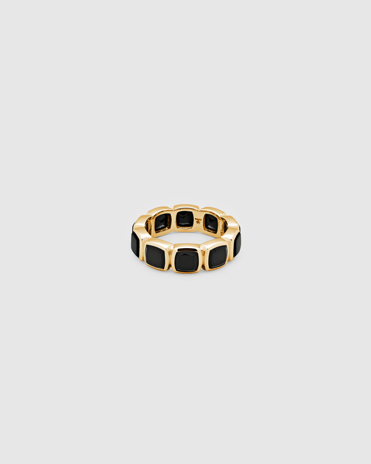 Cushion Band Black Onyx Gold