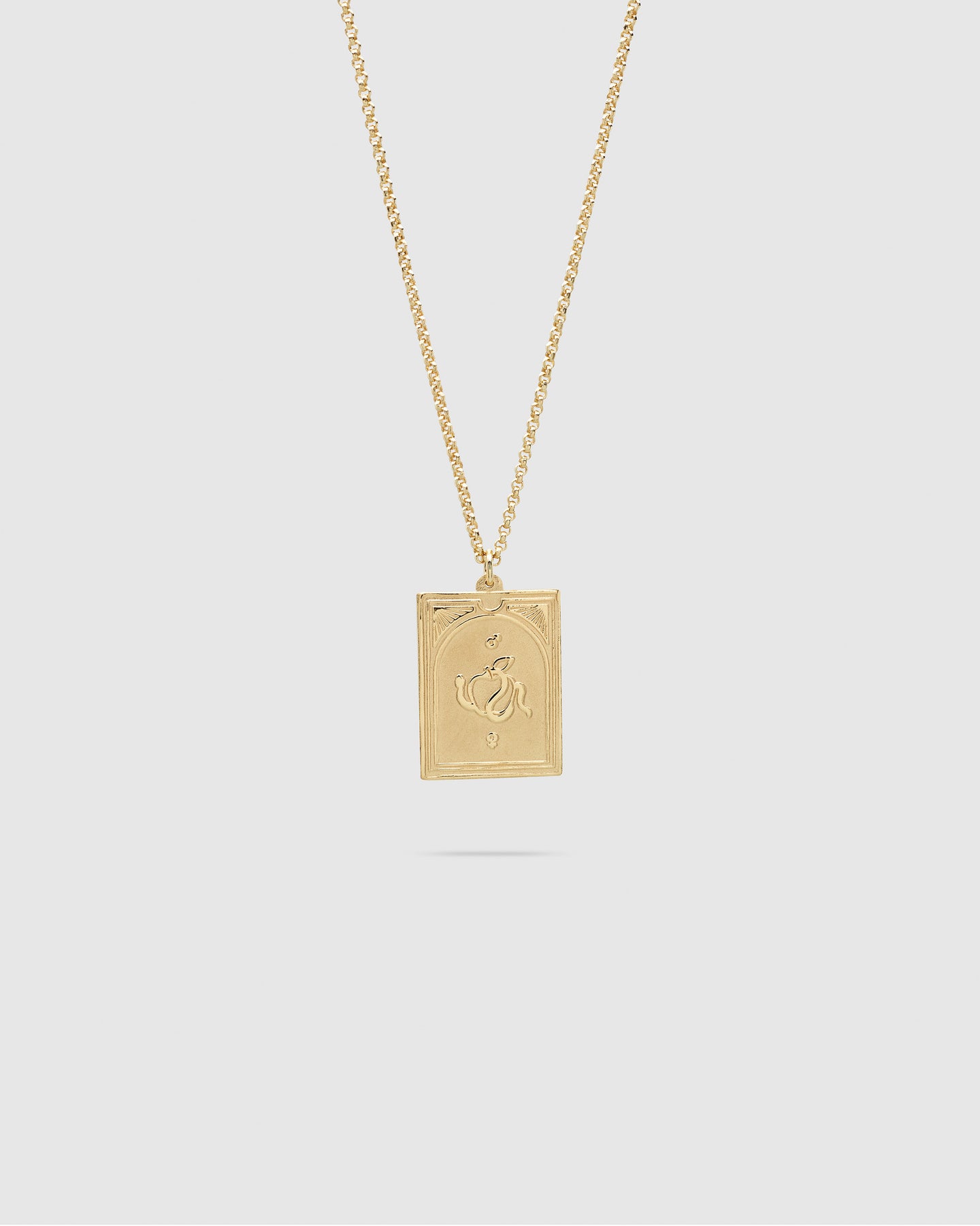 Tarot Lovers Pendant Gold