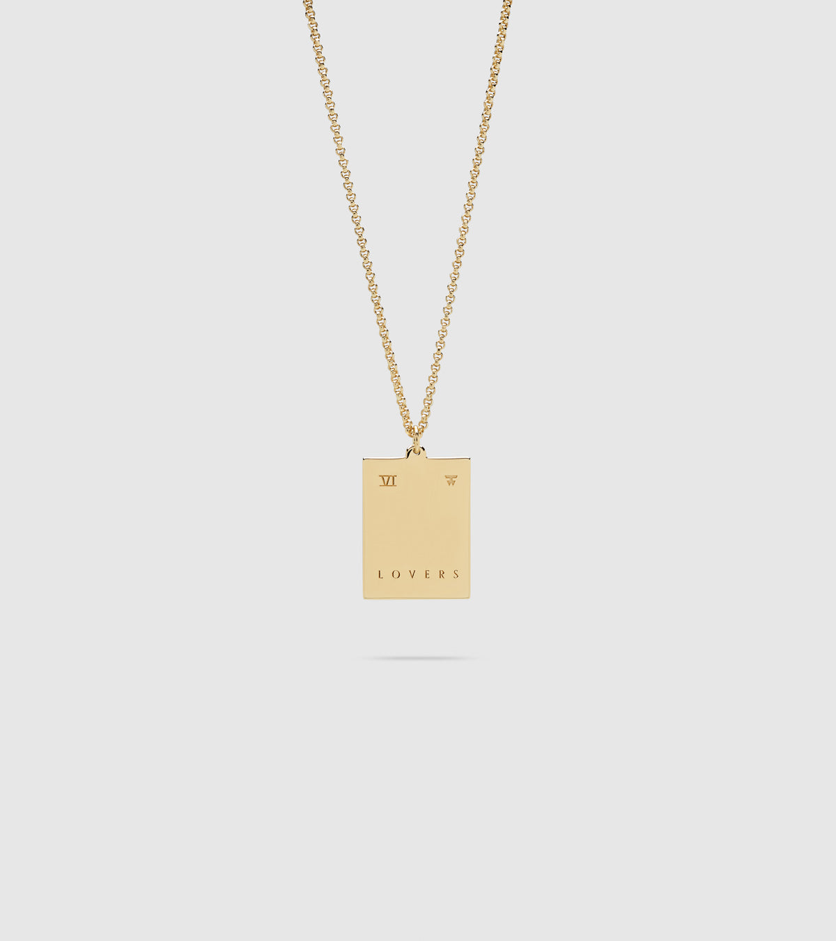 Tarot Lovers Pendant Gold