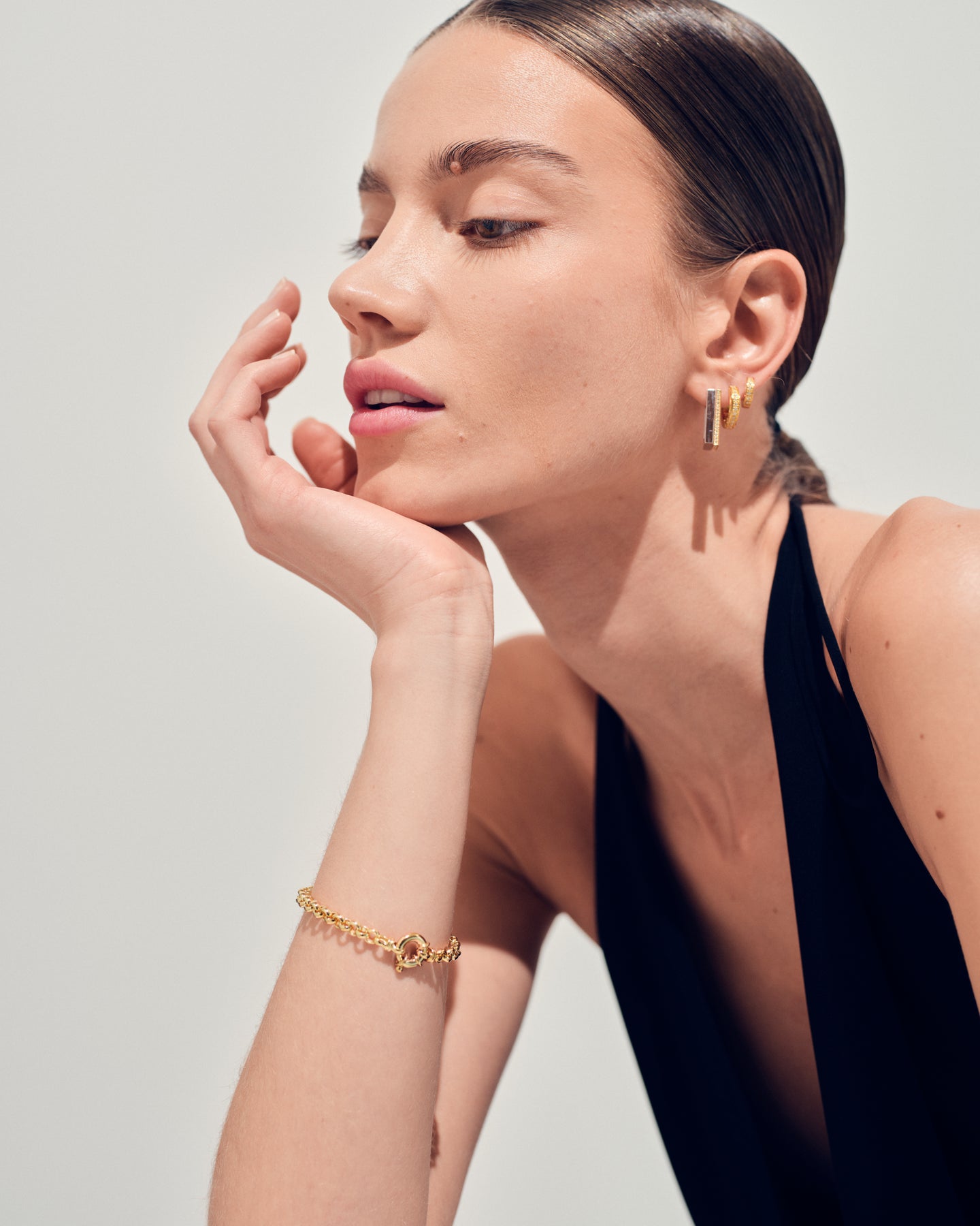 Thick Rolo Bracelet Gold