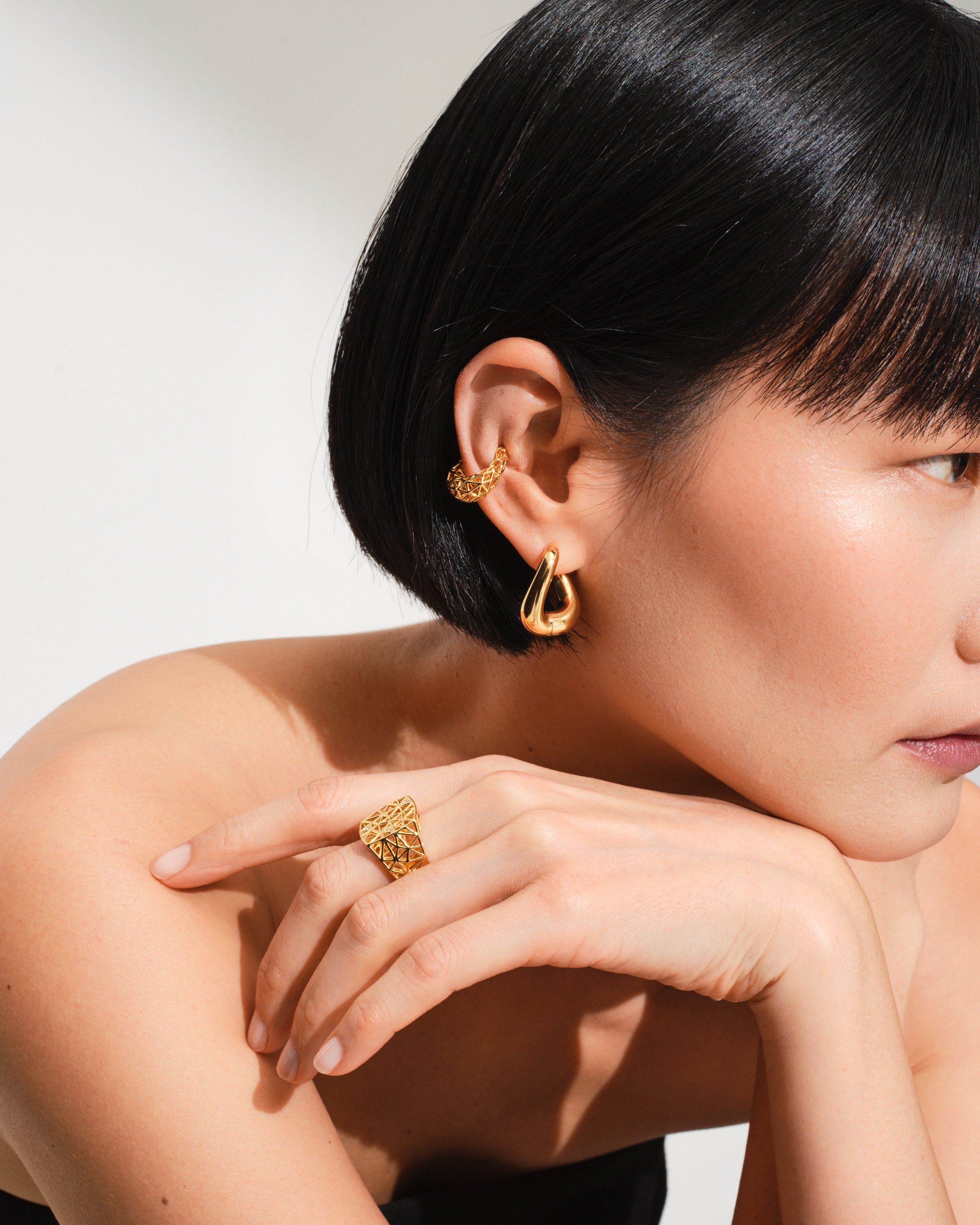 Mesh Ring Gold Brilliant – Tom Wood