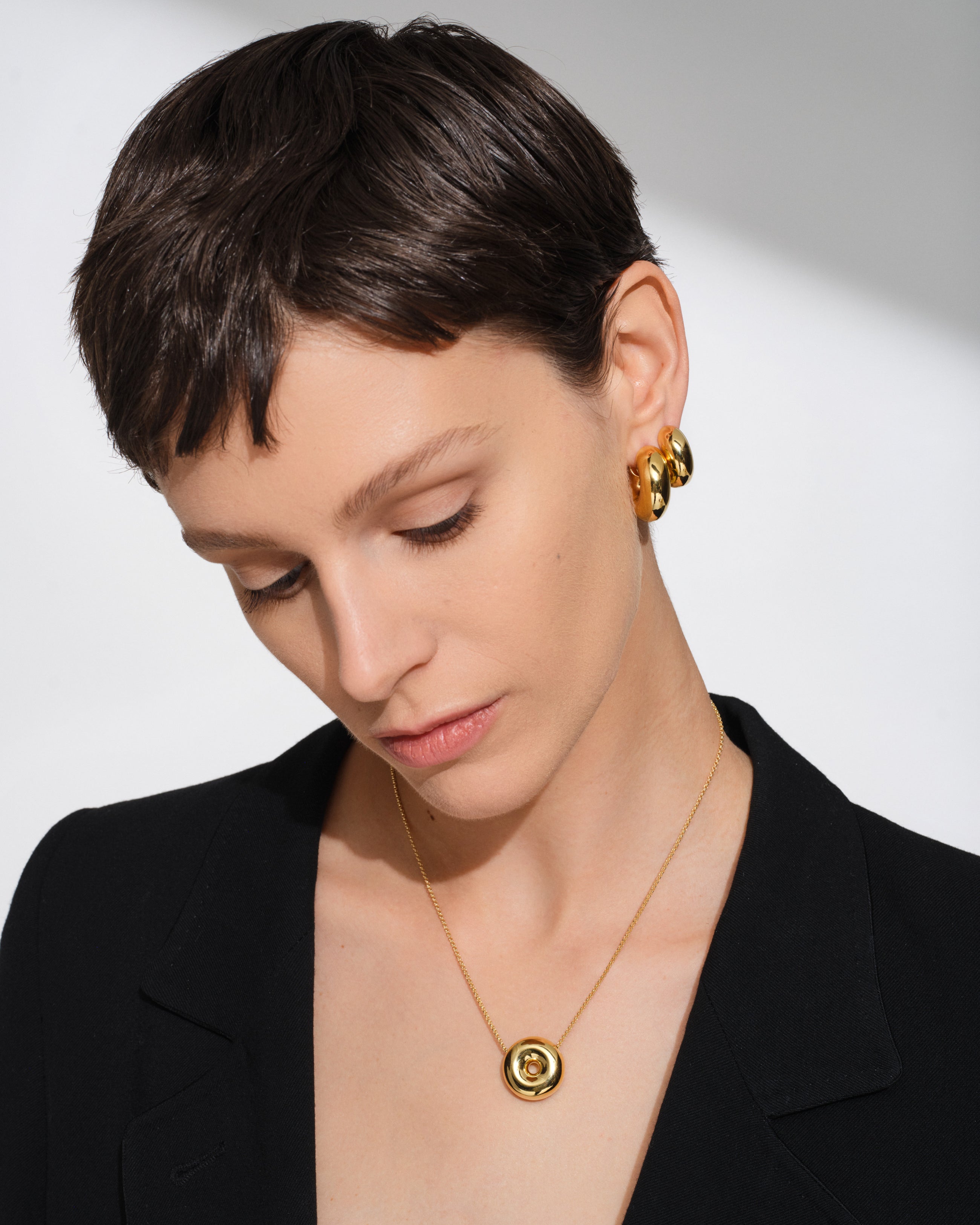 Sphere Hoops Large Gold – Tom Wood