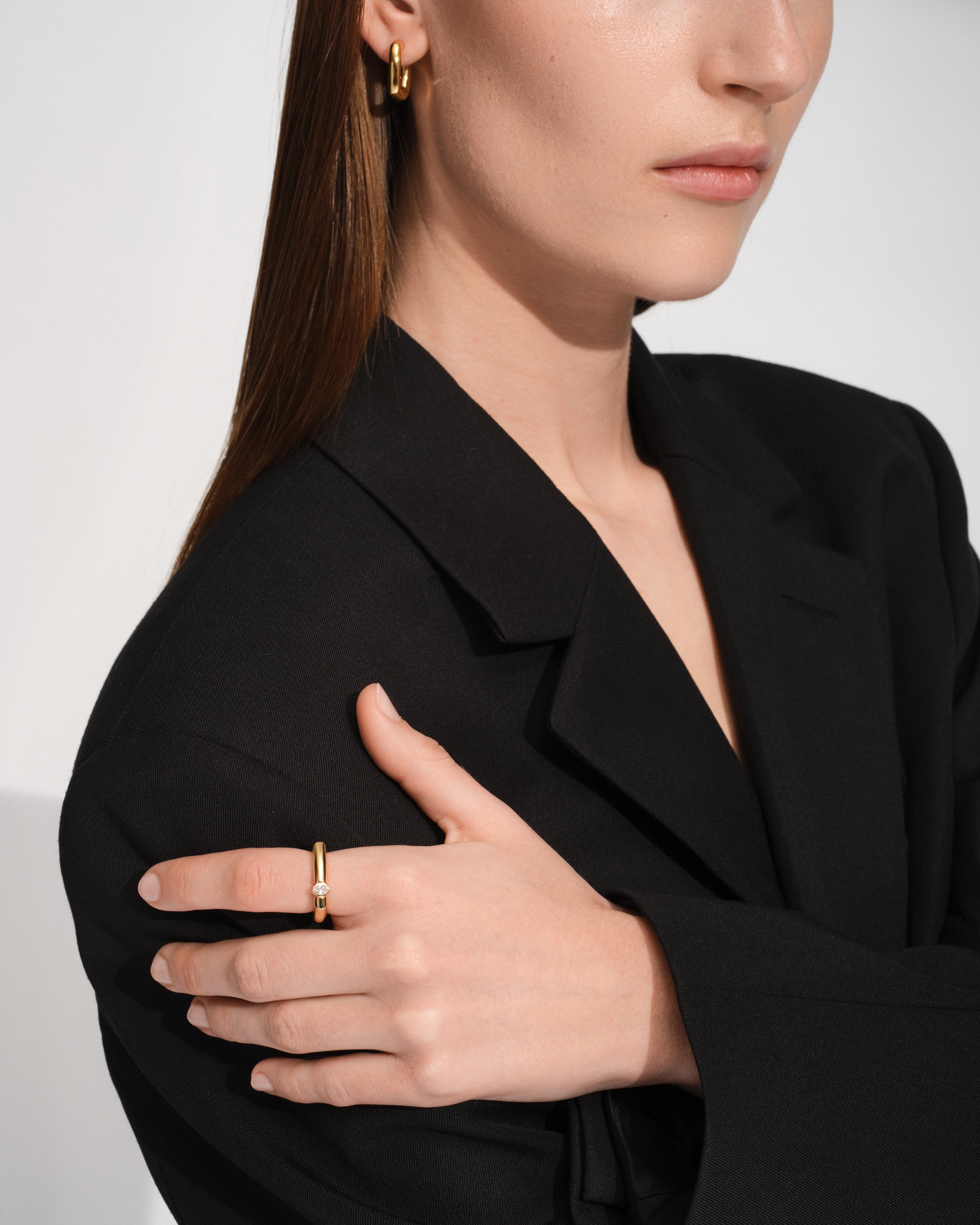 Frame Ring Slim Gold Marquise