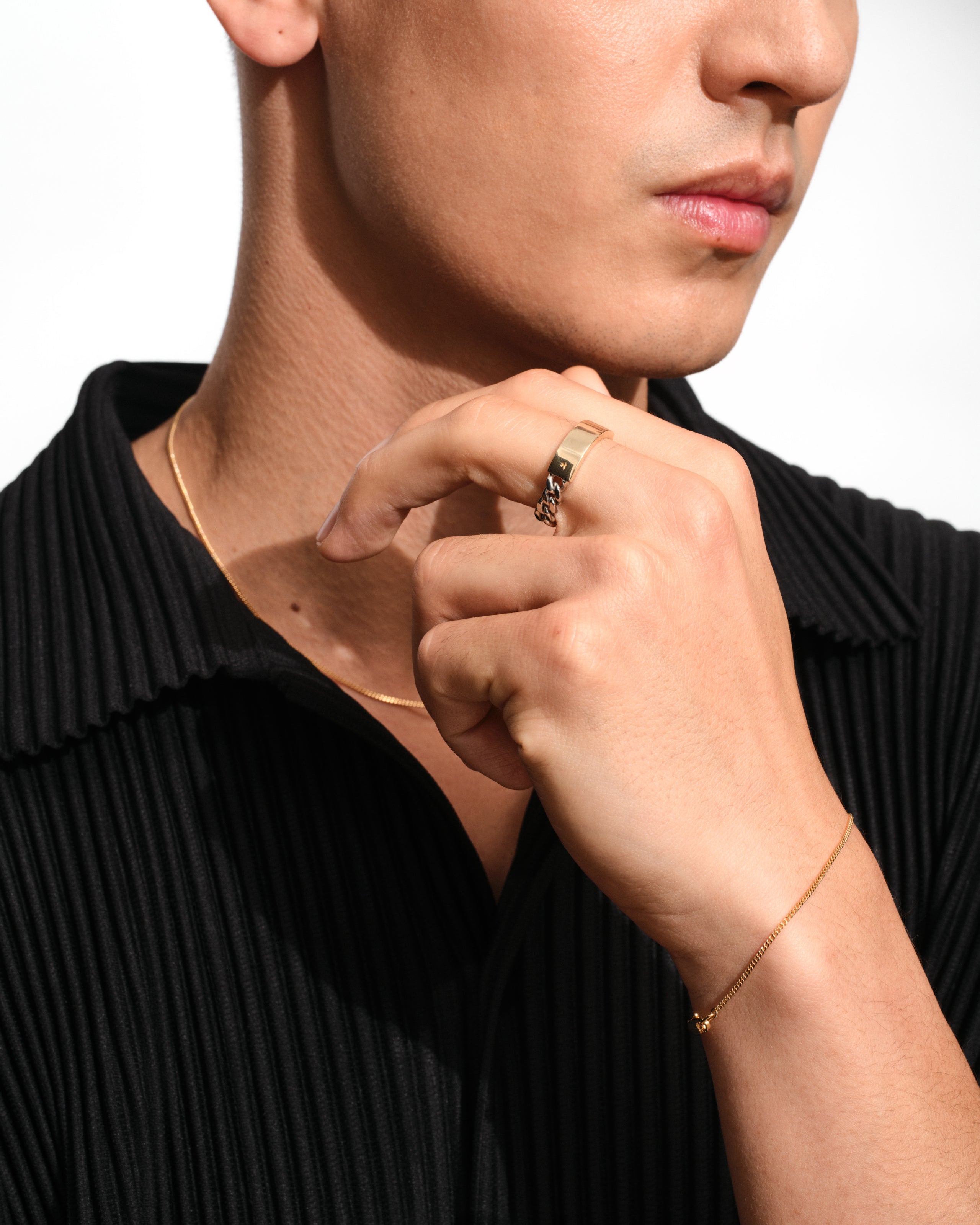ID Band Ring Gold Top