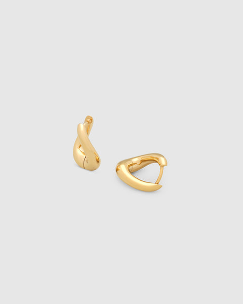 Twist Hoops Small Gold – Tom Wood