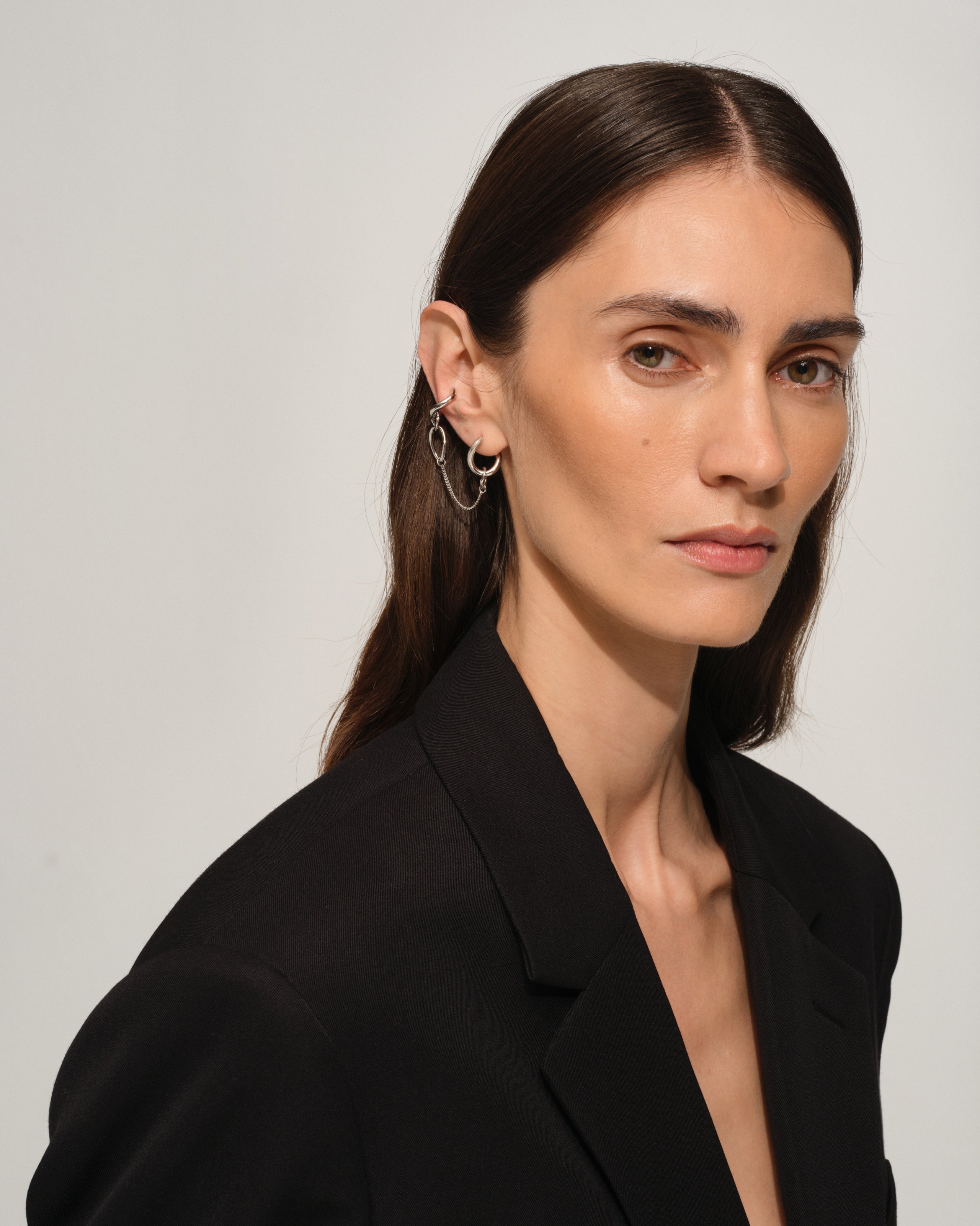 River Ear Cuff Chained Hoop