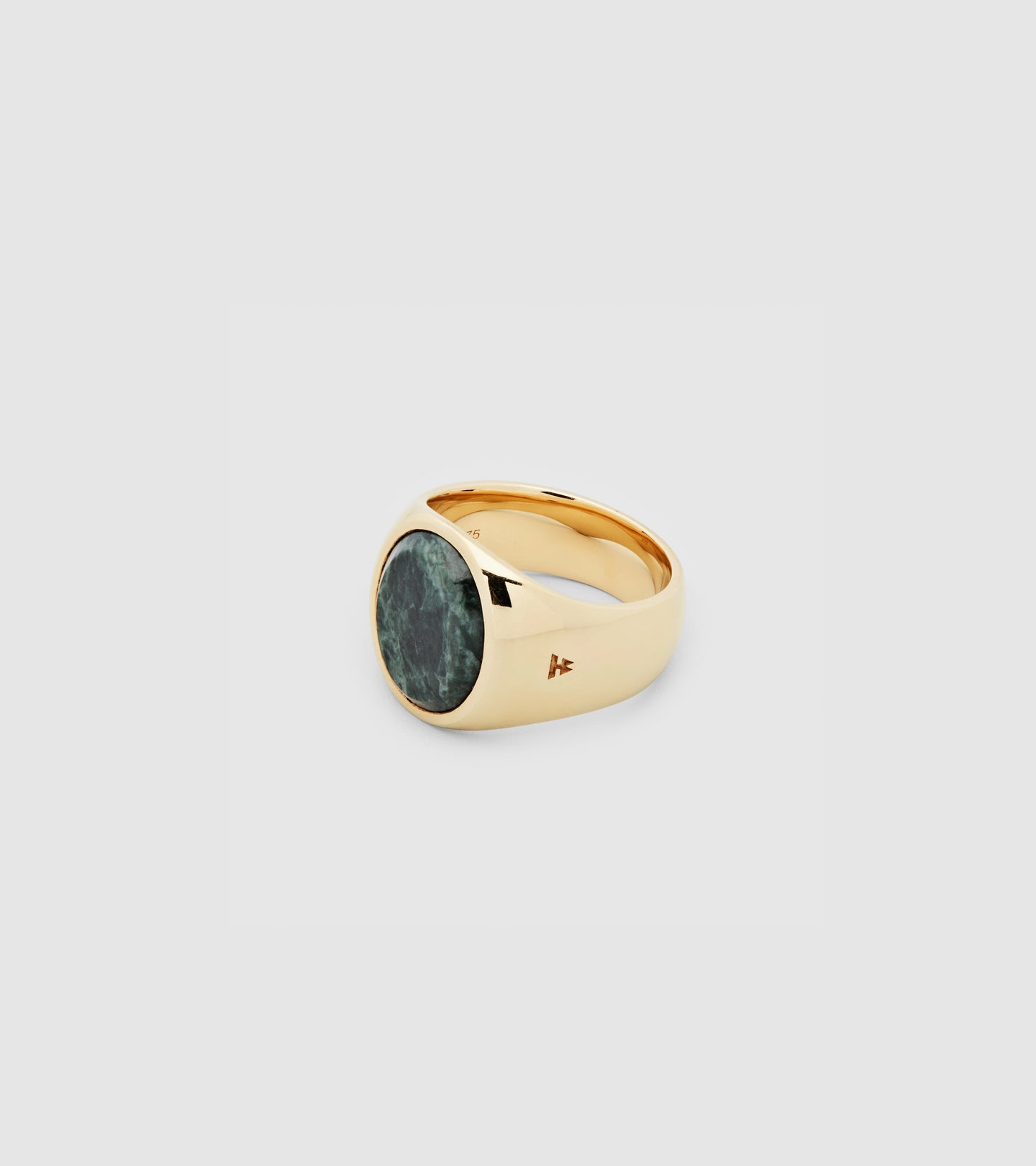 Oval Gold Green Marble