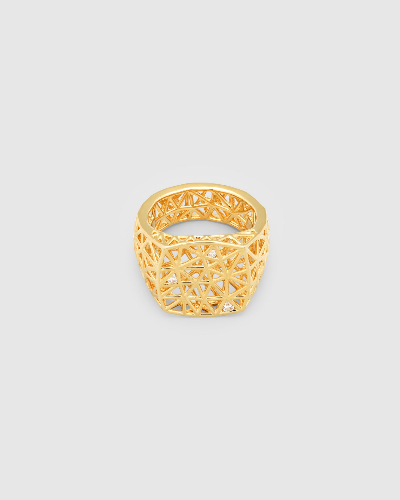 Mesh Ring Gold Brilliant