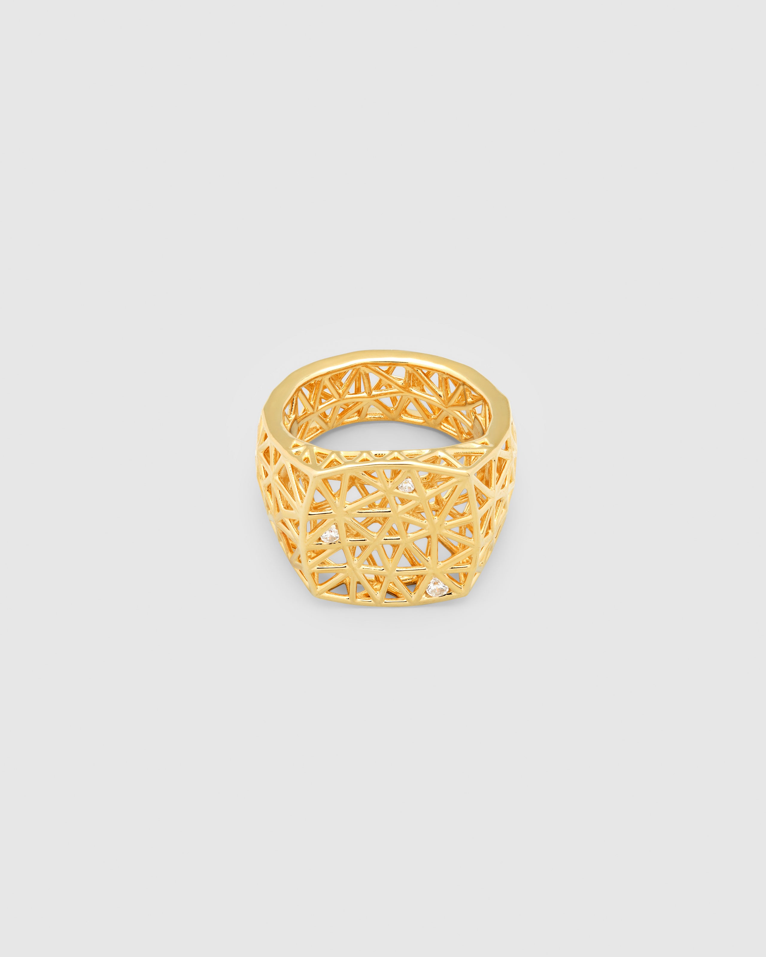Mesh Ring Gold Brilliant