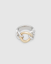 Tom Wood sterling silver ring with polished finish and 9k gold