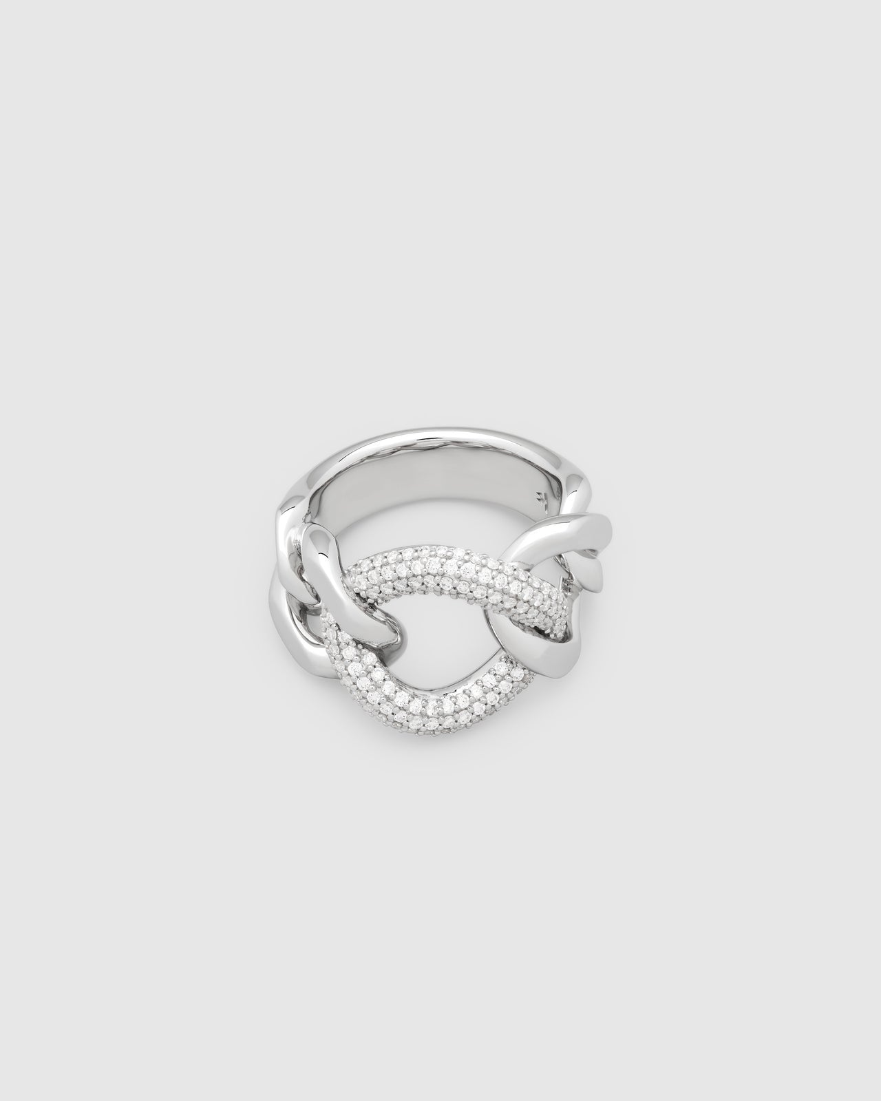 Tom Wood silver band ring with polished finish and lab grown diamonds